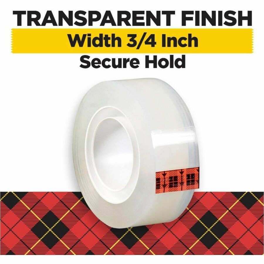 Scotch Super-Hold Tape - 27.78 yd Length x 0.75" Width - Clear - Matte Acetate Backing - Synthetic Acrylic Adhesive - Dispenser Included - Easy to Use Dispenser - Moisture Resistant - For Envelope, Repair, Mounting, Crafting, Metal, Plastic, Cardboard,...