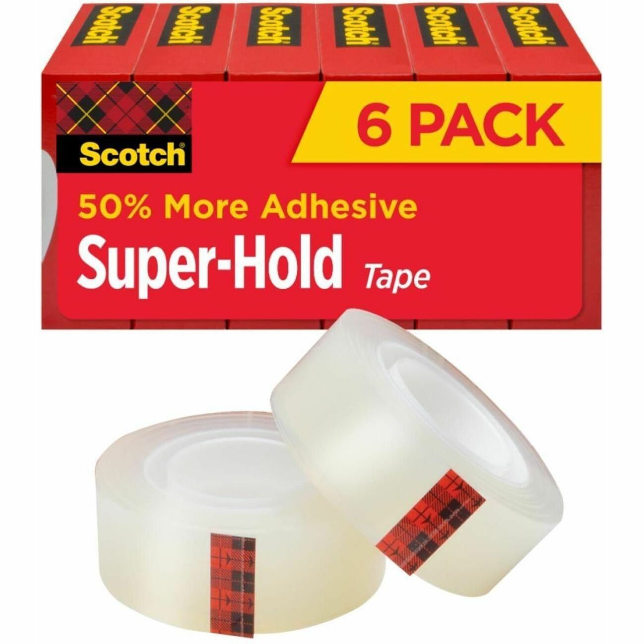 Scotch Super-Hold Tape - 27.78 yd Length x 0.75" Width - Clear - Matte Acetate Backing - Synthetic Acrylic Adhesive - Dispenser Included - Easy to Use Dispenser - Moisture Resistant - For Envelope, Repair, Mounting, Crafting, Metal, Plastic, Cardboard,...