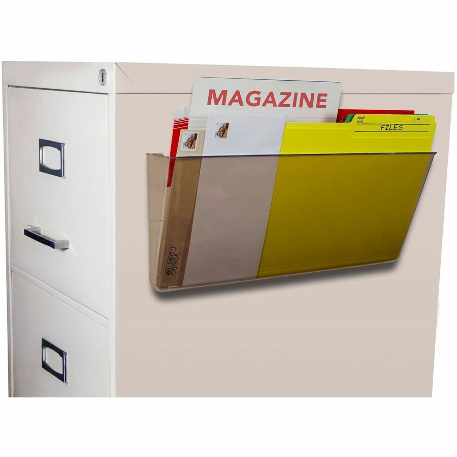 Storex Magnetic Legal Wall Pocket, Unbreakable Smoke - 500 x Sheet - 7" Height x 16" Width x 4" Depth - Unbreakable, Magnetic, Adhesive, PVC Free, BPA Free - Smoke - Poly - 1 Each
