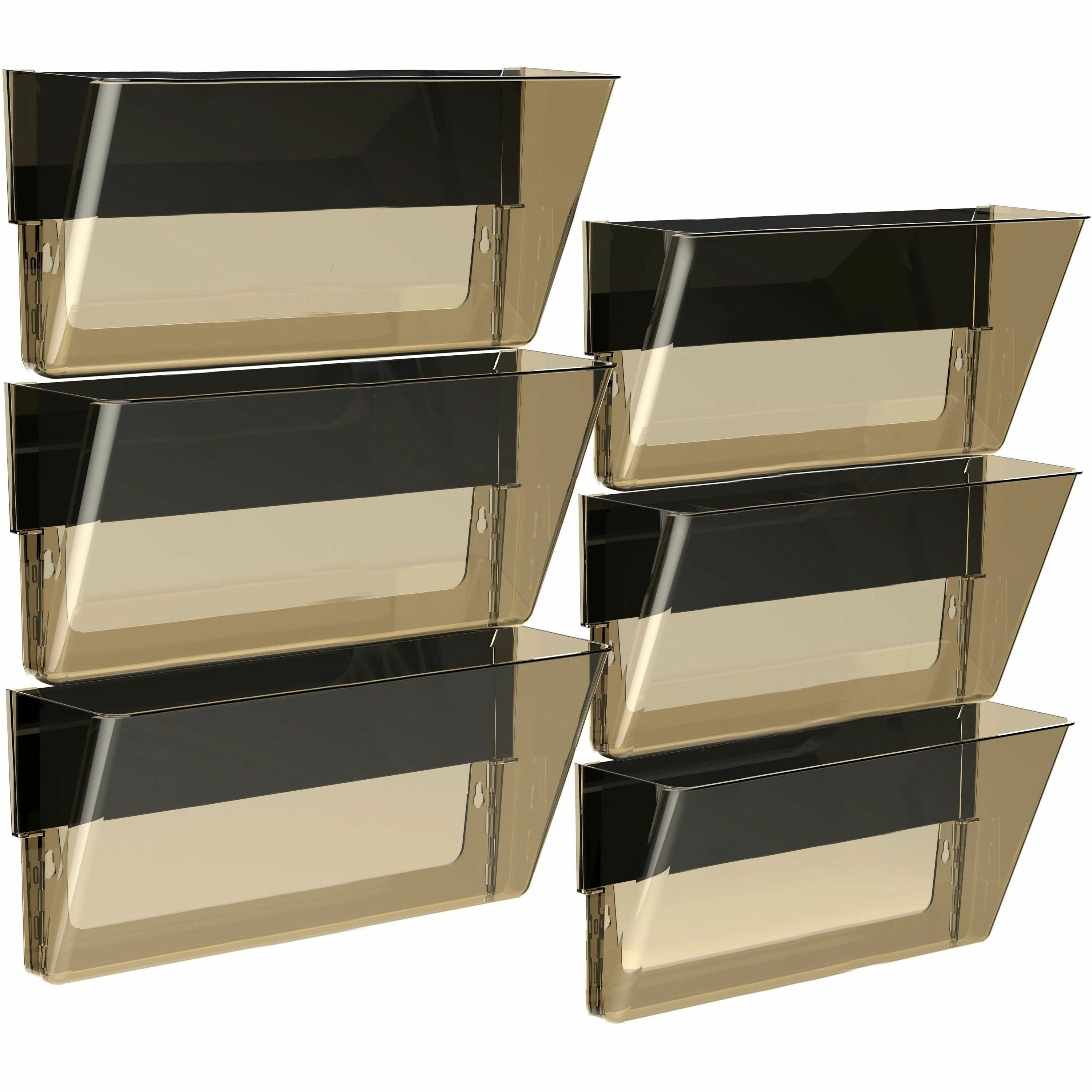 Storex Magnetic Legal Wall Pocket, Unbreakable Smoke - 500 x Sheet - 7" Height x 16" Width x 4" Depth - Unbreakable, Magnetic, Adhesive, PVC Free, BPA Free - Smoke - Poly - 1 Each