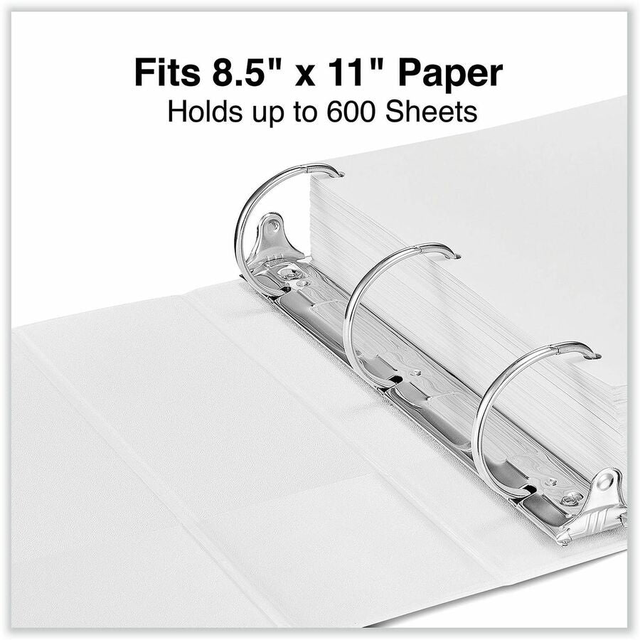 Universal Slant D-Ring View Binder, 3 Rings, 3" Capacity, 11 x 8.5, White - 3" Binder Capacity - 600 Sheet Capacity - 3 Ring(s) - Fastener(s): Ring - Pocket(s): 2, Inside Front & Back - Polypropylene - White - Non-stick - 1 Each
