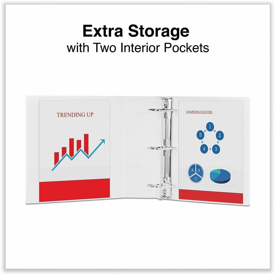 Universal Slant D-Ring View Binder, 3 Rings, 3" Capacity, 11 x 8.5, White - 3" Binder Capacity - 600 Sheet Capacity - 3 Ring(s) - Fastener(s): Ring - Pocket(s): 2, Inside Front & Back - Polypropylene - White - Non-stick - 1 Each