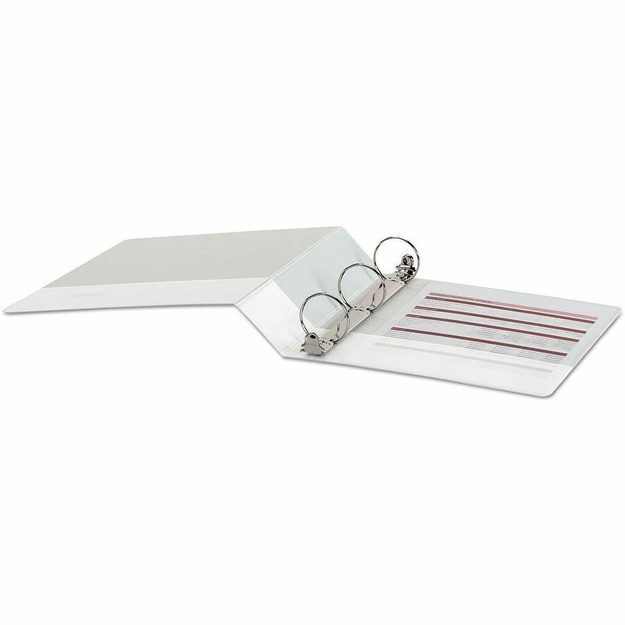Universal Economy Round Ring View Binder, 3 Rings, 2" Capacity, 11 x 8.5, White - 2" Binder Capacity - 375 Sheet Capacity - 3 Ring(s) - Fastener(s): Ring - Pocket(s): 2, Inside Front & Back - Polypropylene - White - Non-stick - 1 Each