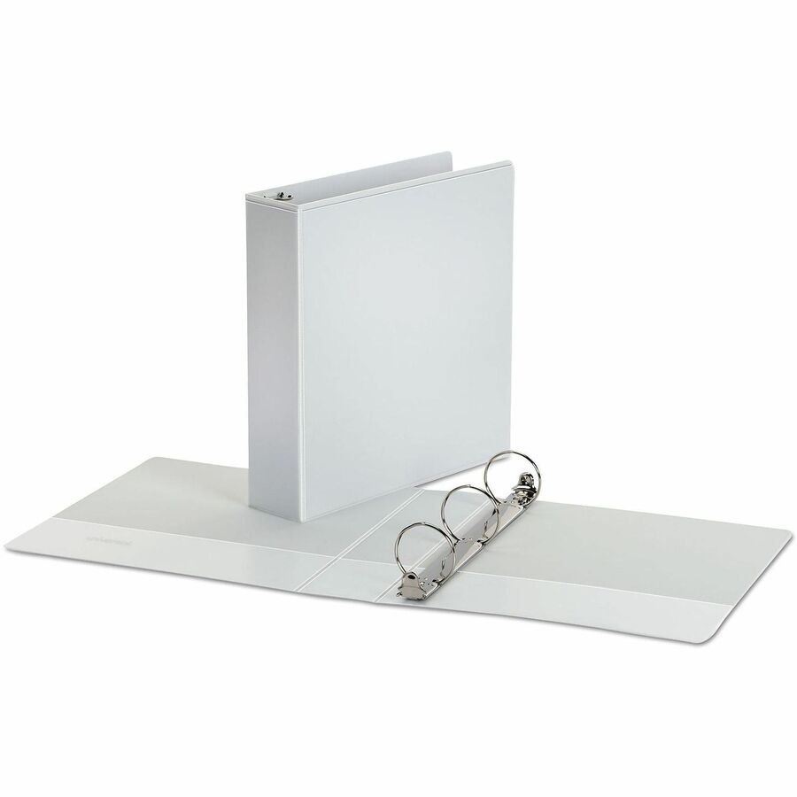 Universal Economy Round Ring View Binder, 3 Rings, 2" Capacity, 11 x 8.5, White - 2" Binder Capacity - 375 Sheet Capacity - 3 Ring(s) - Fastener(s): Ring - Pocket(s): 2, Inside Front & Back - Polypropylene - White - Non-stick - 1 Each