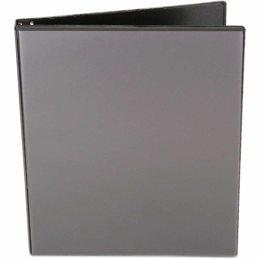 Universal Economy Round Ring View Binder, 3 Rings, 0.5" Capacity, 11 x 8.5, Black - 1/2" Binder Capacity - 100 Sheet Capacity - 3 Ring(s) - Fastener(s): Ring - Pocket(s): 2, Inside Front & Back - Polypropylene - Black - Non-stick - 1 Each