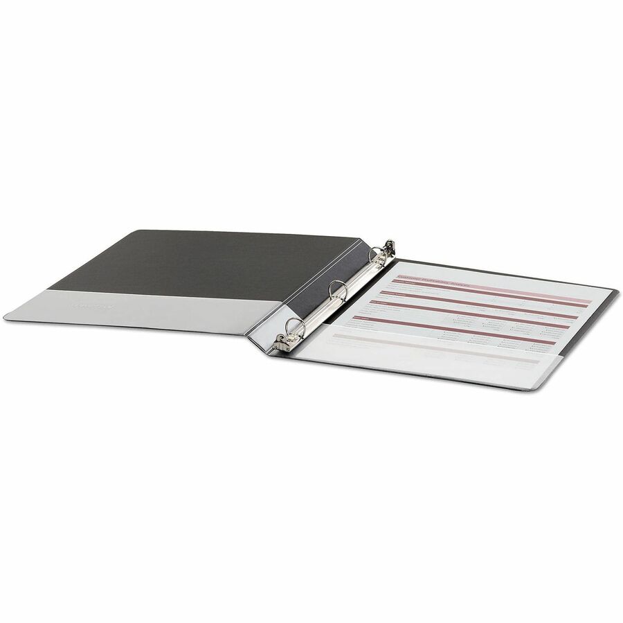 Universal Economy Round Ring View Binder, 3 Rings, 0.5" Capacity, 11 x 8.5, Black - 1/2" Binder Capacity - 100 Sheet Capacity - 3 Ring(s) - Fastener(s): Ring - Pocket(s): 2, Inside Front & Back - Polypropylene - Black - Non-stick - 1 Each