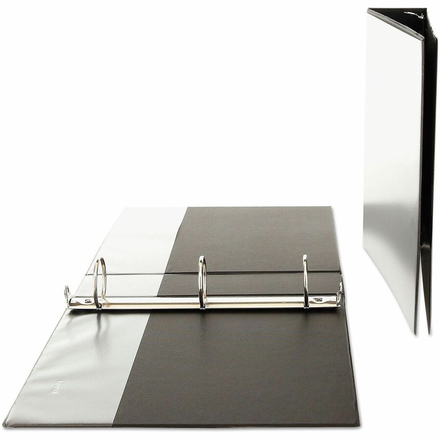 Universal Economy Round Ring View Binder, 3 Rings, 2" Capacity, 11 x 8.5, Black - 2" Binder Capacity - 375 Sheet Capacity - 3 Ring(s) - Fastener(s): Ring - Pocket(s): 2, Inside Front & Back - Polypropylene - Black - Non-stick - 1 Each