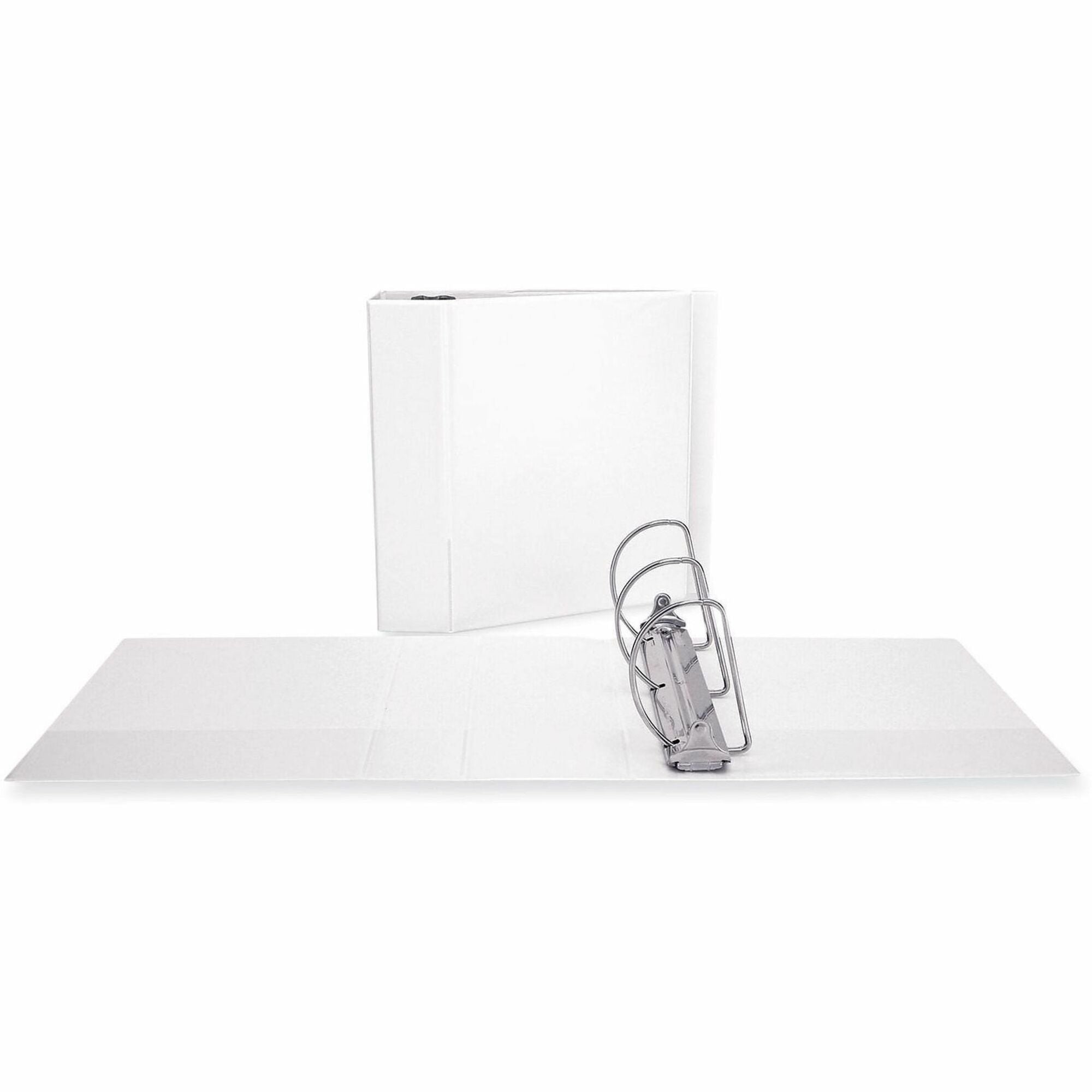 Universal Slant D-Ring View Binder, 3 Rings, 4" Capacity, 11 x 8.5, White - 4" Binder Capacity - 775 Sheet Capacity - 3 Ring(s) - Fastener(s): Ring - Pocket(s): 2, Inside Front & Back - Polypropylene - White - Non-stick - 1 Each