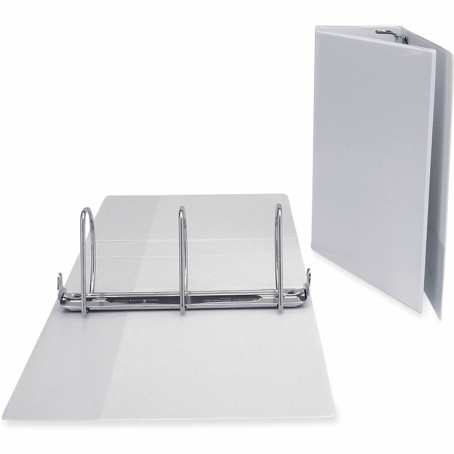 Universal Slant D-Ring View Binder, 3 Rings, 4" Capacity, 11 x 8.5, White - 4" Binder Capacity - 775 Sheet Capacity - 3 Ring(s) - Fastener(s): Ring - Pocket(s): 2, Inside Front & Back - Polypropylene - White - Non-stick - 1 Each