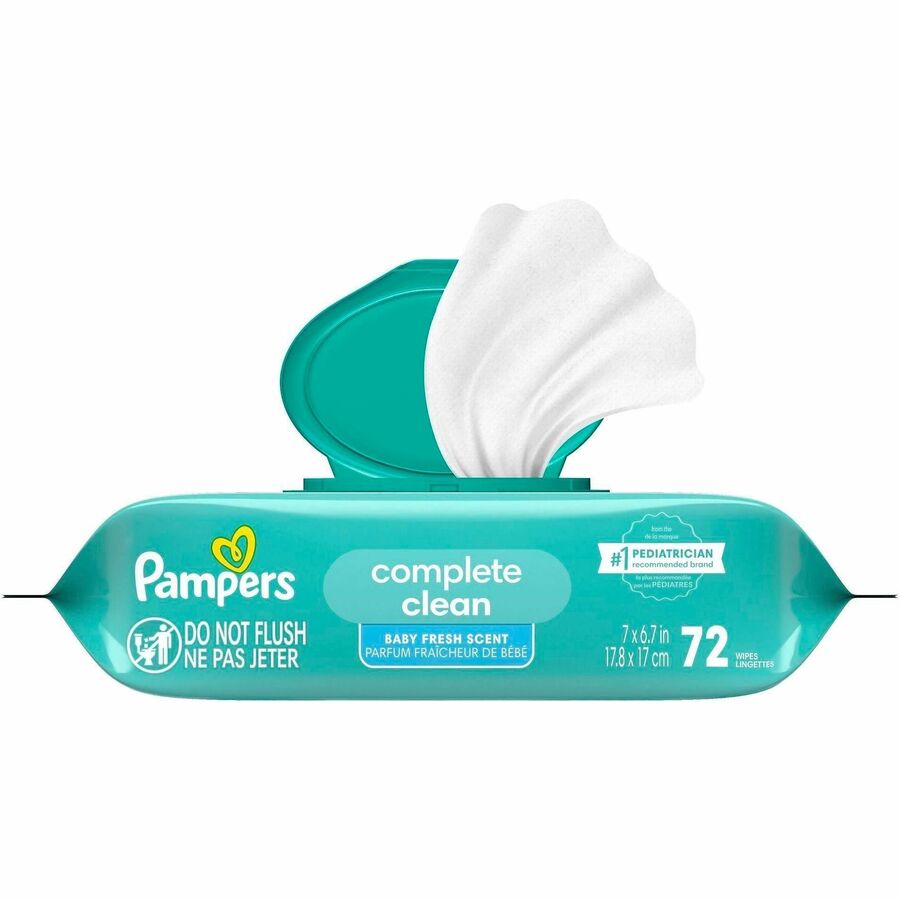 Pampers Complete Clean Cleaning Wipe - 1 Ply - Blue - 72 / Pack