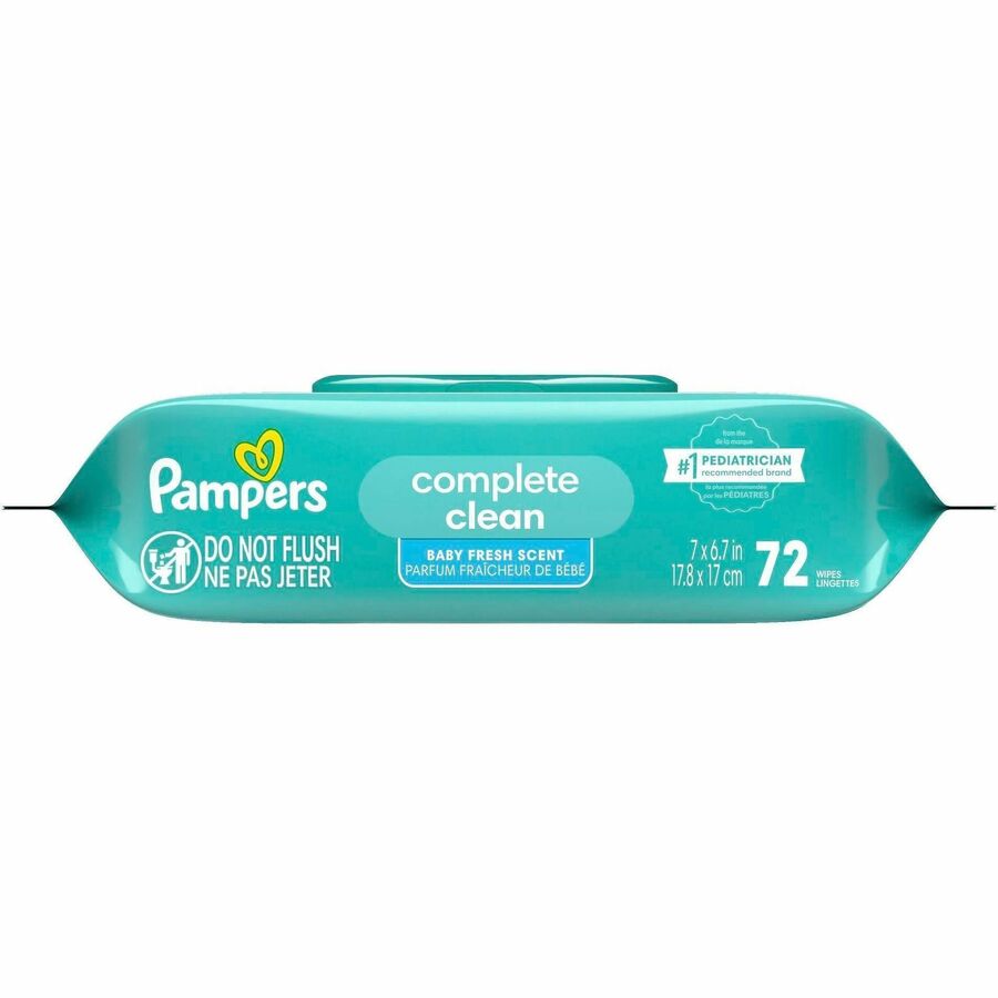 Pampers Complete Clean Cleaning Wipe - 1 Ply - Blue - 72 / Pack