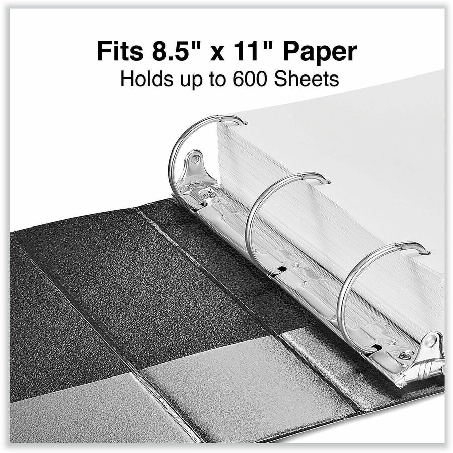 Universal Slant D-Ring View Binder, 3 Rings, 3" Capacity, 11 x 8.5, Black - 3" Binder Capacity - 600 Sheet Capacity - 3 Ring(s) - Fastener(s): Ring - Pocket(s): 2, Inside Front & Back - Polypropylene - Black - Non-stick - 1 Each