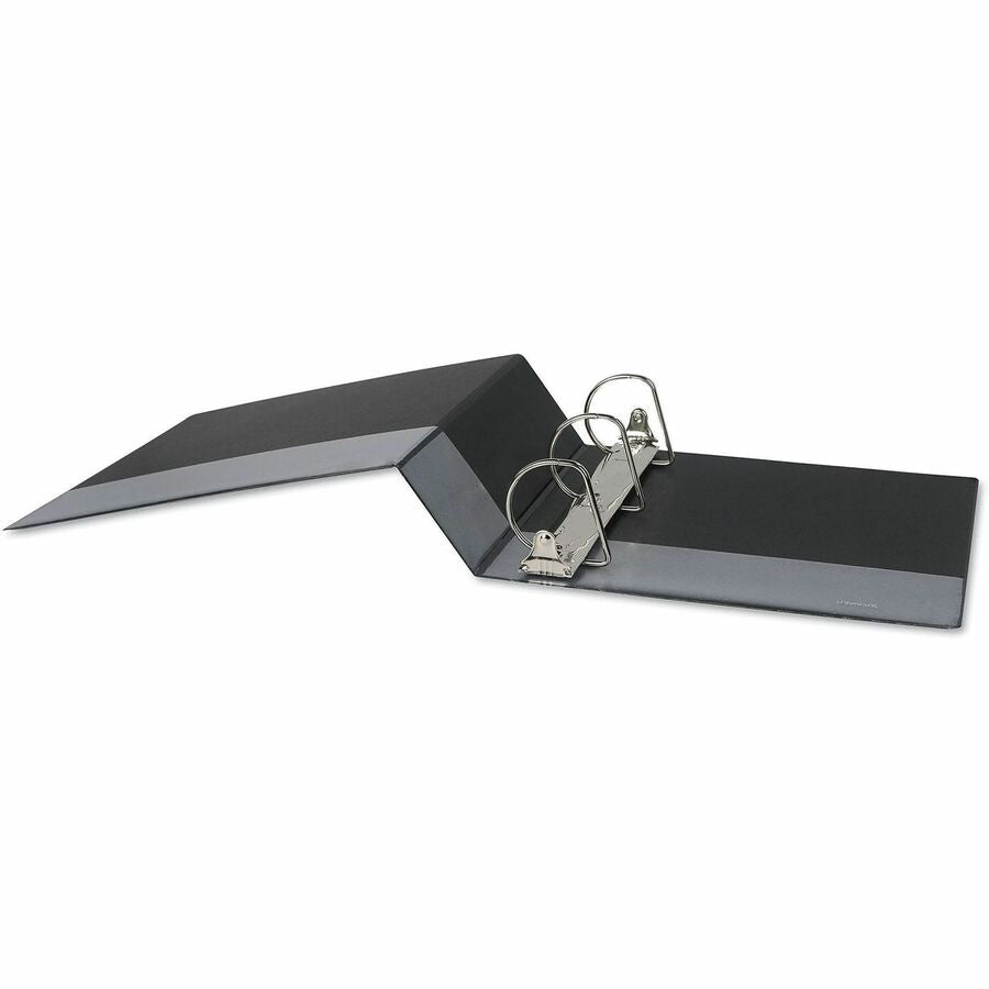 Universal Slant D-Ring View Binder, 3 Rings, 3" Capacity, 11 x 8.5, Black - 3" Binder Capacity - 600 Sheet Capacity - 3 Ring(s) - Fastener(s): Ring - Pocket(s): 2, Inside Front & Back - Polypropylene - Black - Non-stick - 1 Each