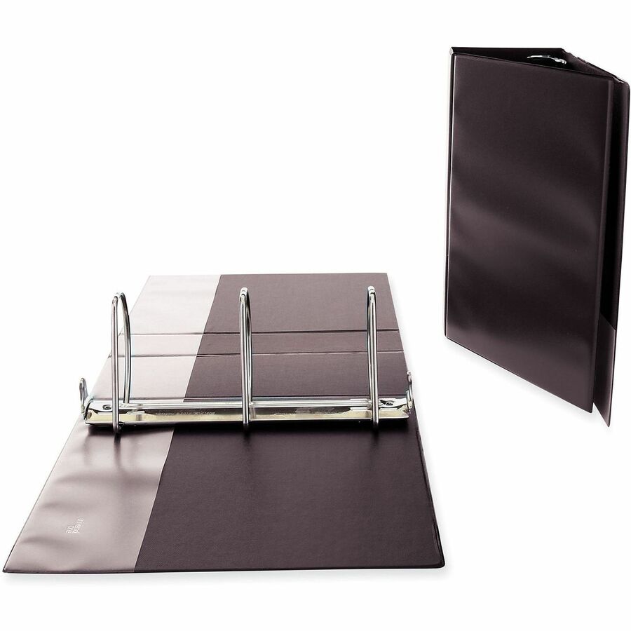 Universal Slant D-Ring View Binder, 3 Rings, 4" Capacity, 11 x 8.5, Black - 4" Binder Capacity - 775 Sheet Capacity - 3 Ring(s) - Fastener(s): Ring - Pocket(s): 2, Inside Front & Back - Polypropylene - Black - Non-stick - 1 Each