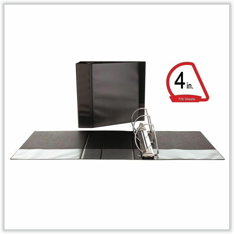 Universal Slant D-Ring View Binder, 3 Rings, 4" Capacity, 11 x 8.5, Black - 4" Binder Capacity - 775 Sheet Capacity - 3 Ring(s) - Fastener(s): Ring - Pocket(s): 2, Inside Front & Back - Polypropylene - Black - Non-stick - 1 Each