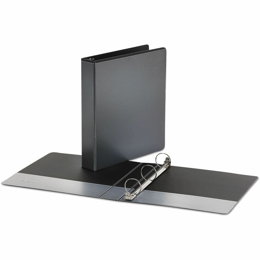 Universal Economy Round Ring View Binder, 3 Rings, 1.5" Capacity, 11 x 8.5, Black - 1 1/2" Binder Capacity - 275 Sheet Capacity - 3 Ring(s) - Fastener(s): Ring - Pocket(s): 2, Inside Front & Back - Polypropylene - Black - Non-stick - 1 Each