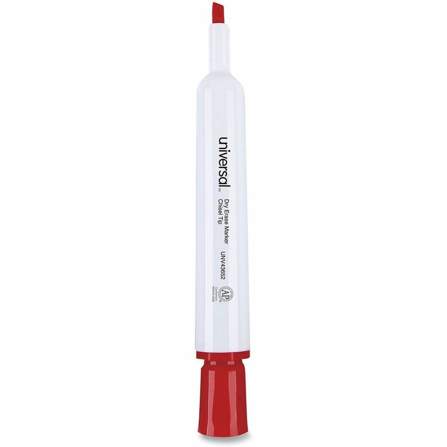 Universal Dry Erase Marker - Broad Chisel Marker Point - Erasable - Red Ink - Dry - Glass, General Purpose, Classroom, Home, Office - 1 Dozen
