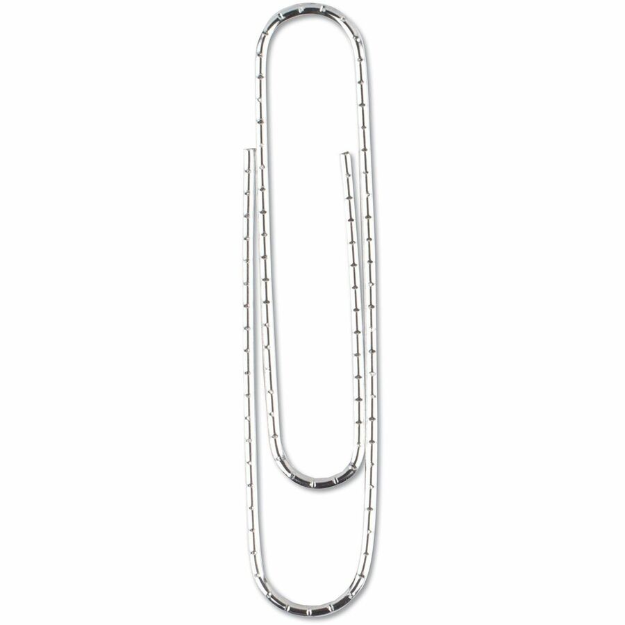 Universal Paper Clip - Jumbo - 1.9" Length x 0.5" Width - for Document, Office, School, Home, Sheet, Paper - Non-skid, Durable - Silver - Steel Wire - 100 Clips/Box - 1000 / Pack