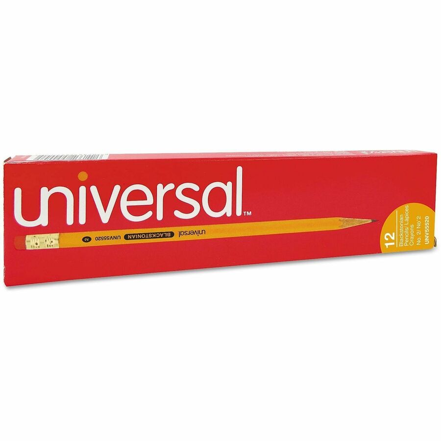 Universal Wood Pencil - Black Lead - HB/#2 - Yellow Wood Barrel - 1 Dozen