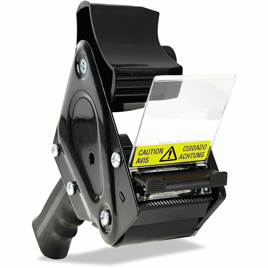 Universal Handheld Tape Dispenser - 3" Core - Adjustable Tension Mechanism, Adjustable Braking Mechanism - Metal, Plastic - Black - 1 Each
