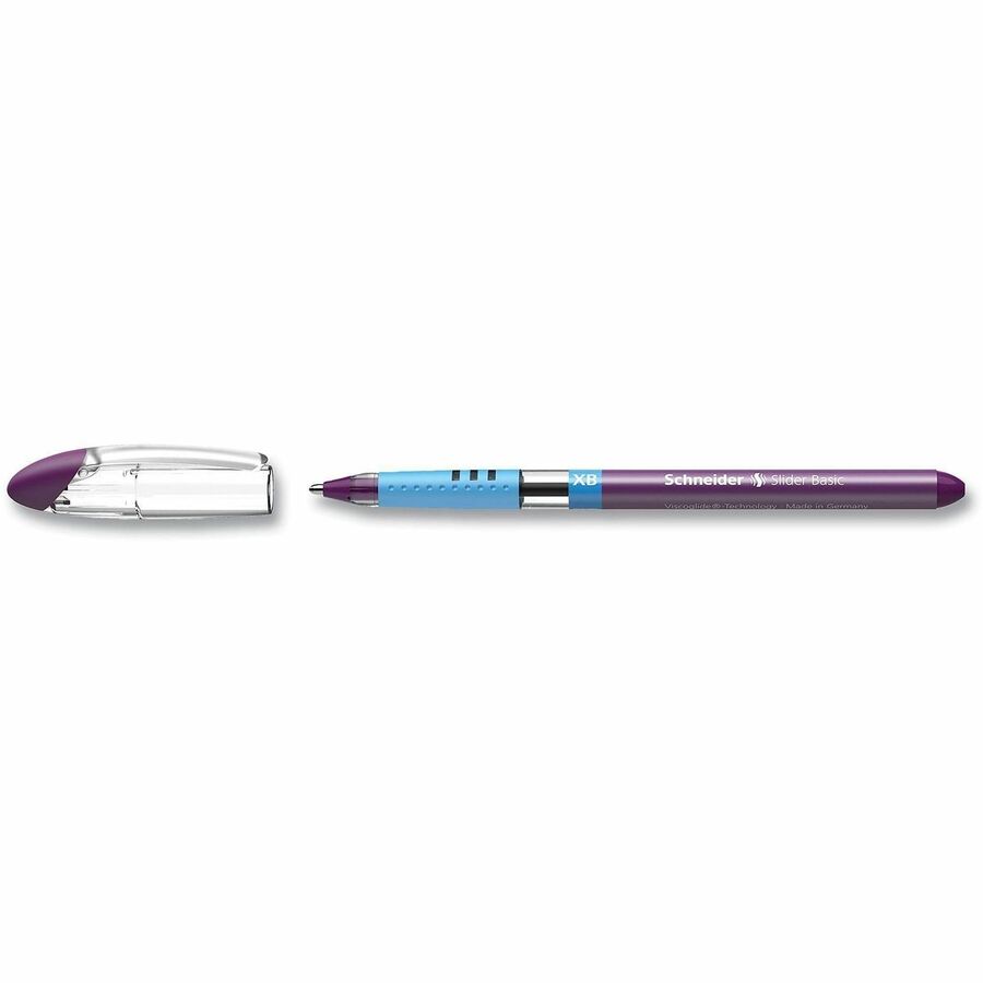 Rediform Slider Basic XB Ballpoint Pen - 1.4 mm Extra Bold Pen Point - Violet Ink - Transparent Barrel - Stainless Steel Tip - Document, Writing - 10 / Box