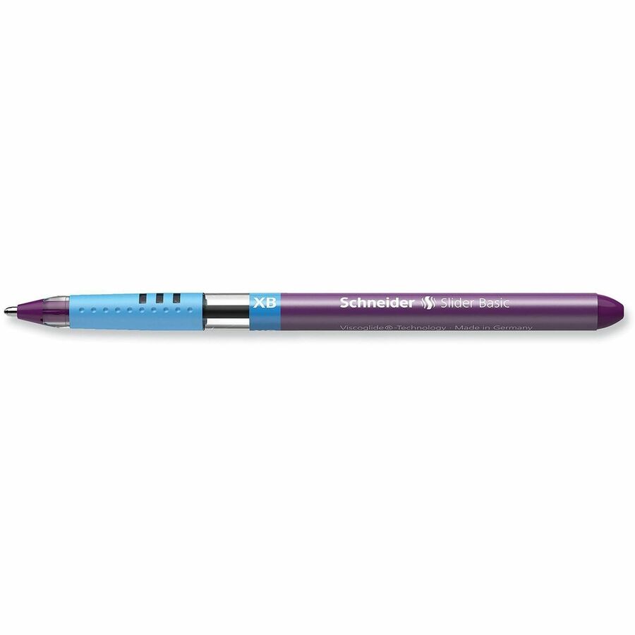 Rediform Slider Basic XB Ballpoint Pen - 1.4 mm Extra Bold Pen Point - Violet Ink - Transparent Barrel - Stainless Steel Tip - Document, Writing - 10 / Box