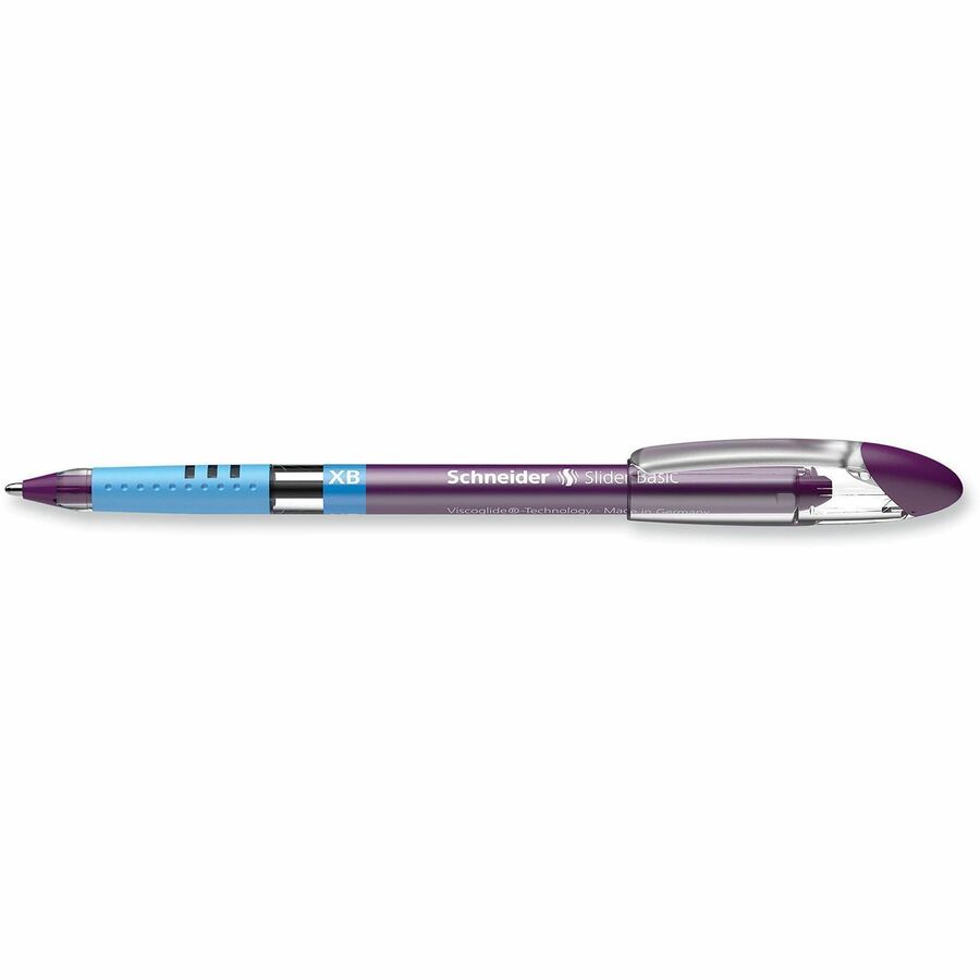 Rediform Slider Basic XB Ballpoint Pen - 1.4 mm Extra Bold Pen Point - Violet Ink - Transparent Barrel - Stainless Steel Tip - Document, Writing - 10 / Box