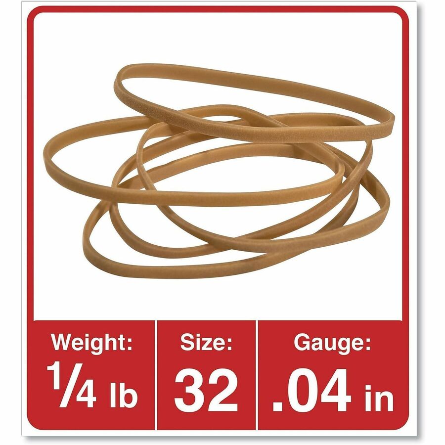 Universal Standard Rubber Bands - Size: #32 - 3" Length x 0.1" Width - Elastic - Rubber - Beige - 205 / Pack