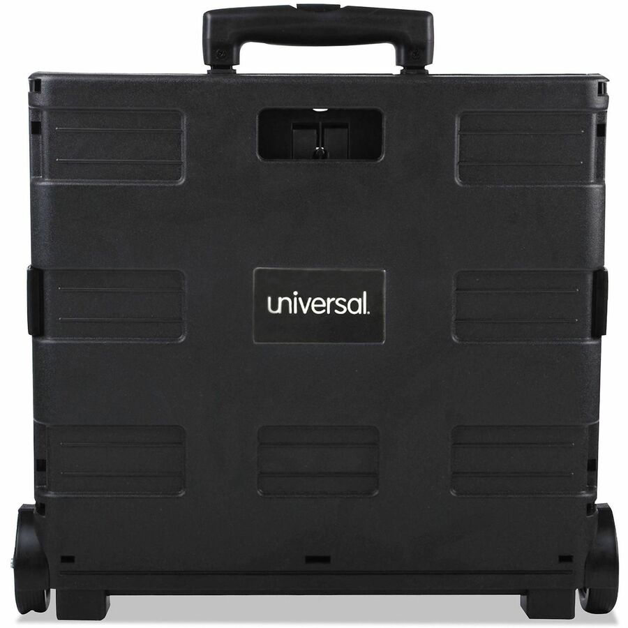 Universal Collapsible Mobile Storage Crate, Plastic, 18.25 x 15 x 18.25 to 39.37, Black - External Dimensions: 18.3" Width x 15" Depth x 39.4" Height - Plastic - Black - 1 Each