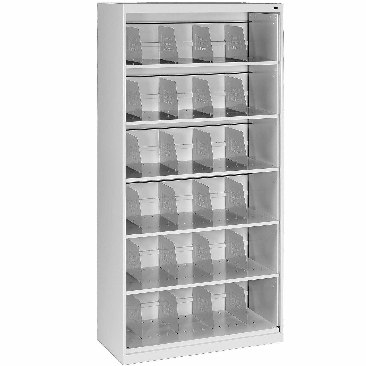 Tennsco Fixed File Shelf - 36" Width x 16.5" Depth x 72.2" Height - 6 x Shelf(ves) - Legal, Letter - Lateral - Welded, Reinforced, Durable - Light Gray - Powder Coated - Steel, Metal - Recycled