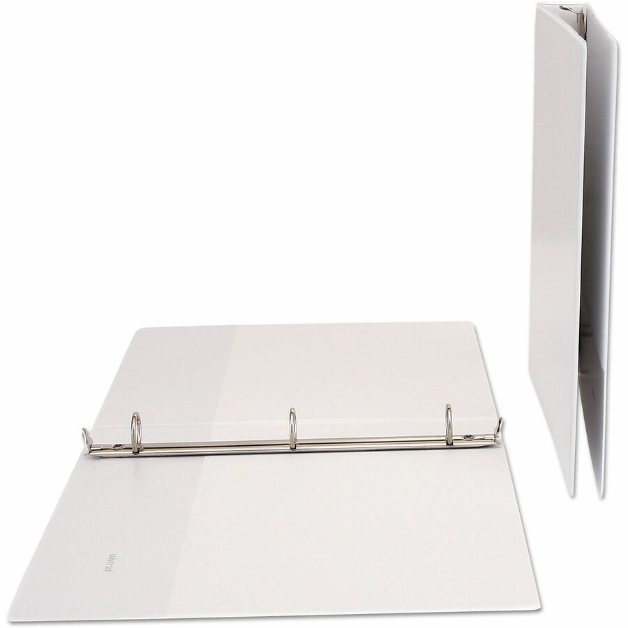 Universal Economy Round Ring View Binder, 3 Rings, 1" Capacity, 11 x 8.5, White - 1" Binder Capacity - 175 Sheet Capacity - 3 Ring(s) - Fastener(s): Ring - Pocket(s): 2, Inside Front & Back - Polypropylene - White - Non-stick - 1 Each