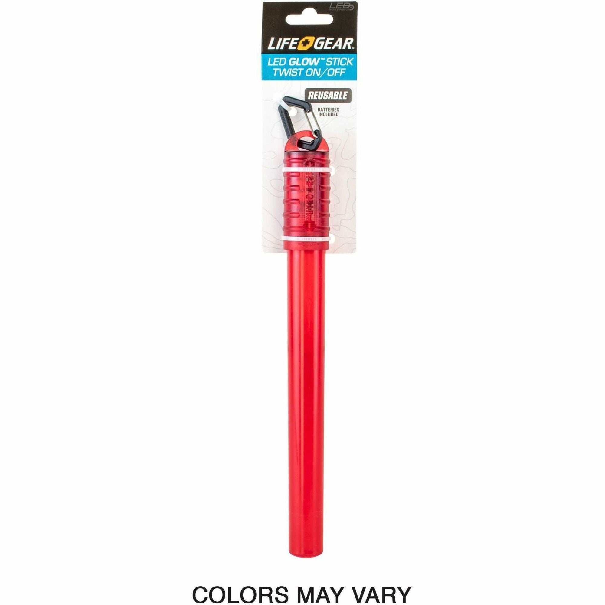 LifeGear LED Reusable Glow Stick - 3 Day Glow Time - Assorted