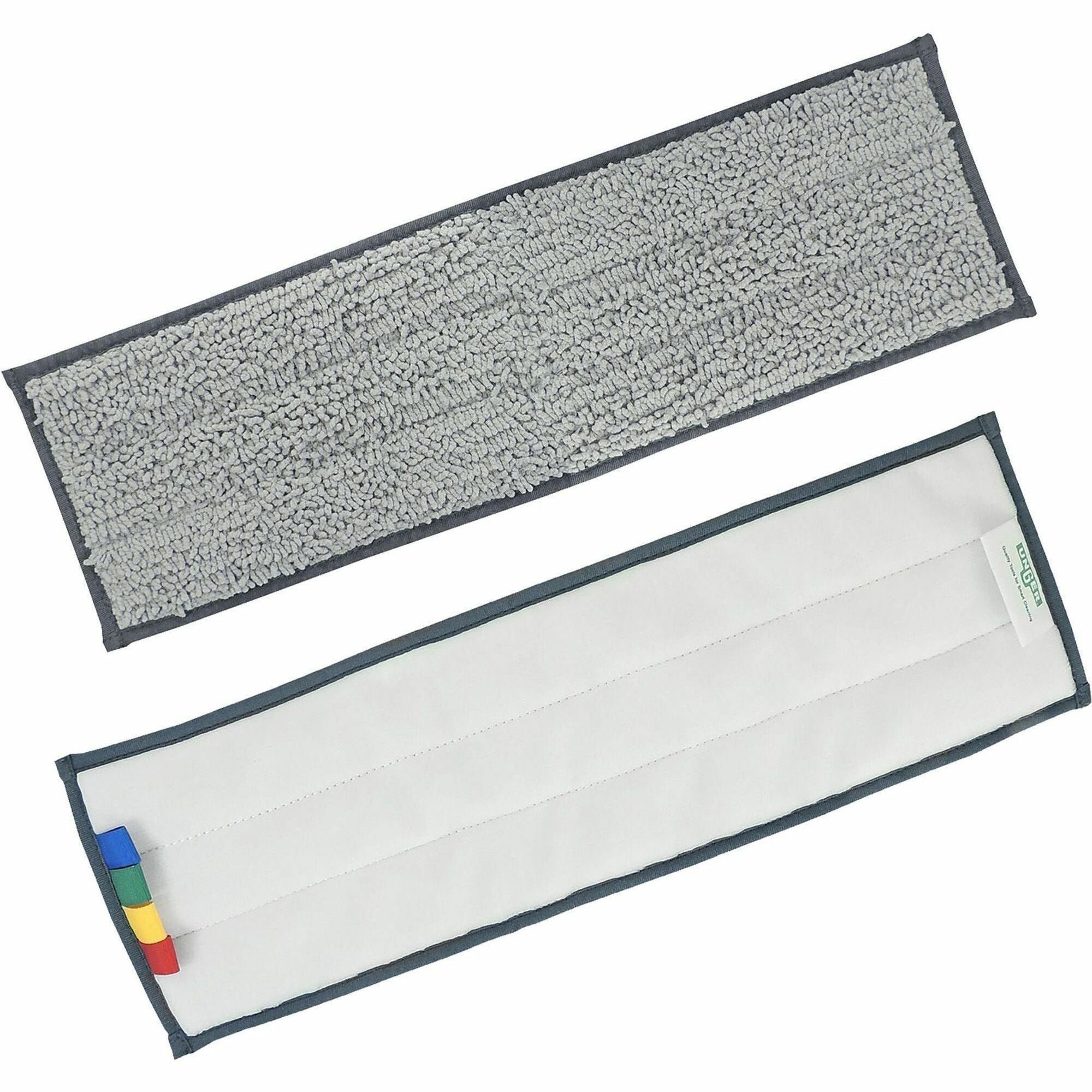 Unger Excella Cleaning Pads - 20" Length - Mopping, Floor - Durable - MicroFiber - Gray - 5 / Carton