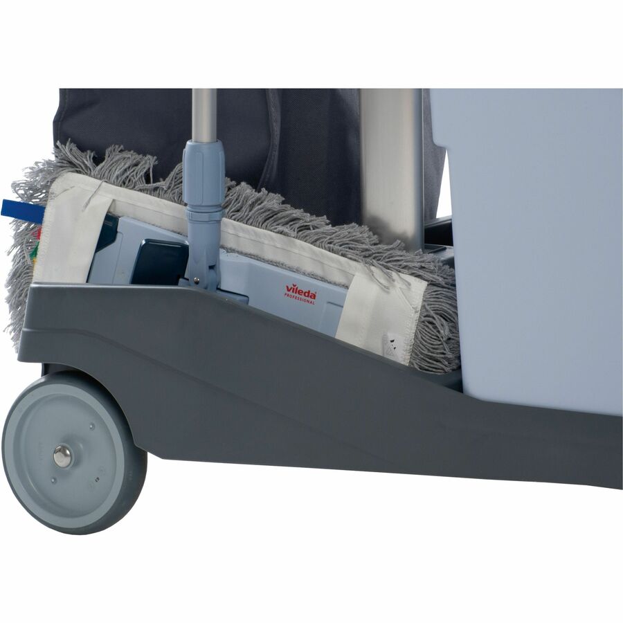 Vileda Professional VoleoPro Cart - 4 Casters - Plastic, Aluminum, Anodized Aluminum, Steel - 4.80" Width x 7.99" Depth x 17.83" Height - Gray - 1 Each