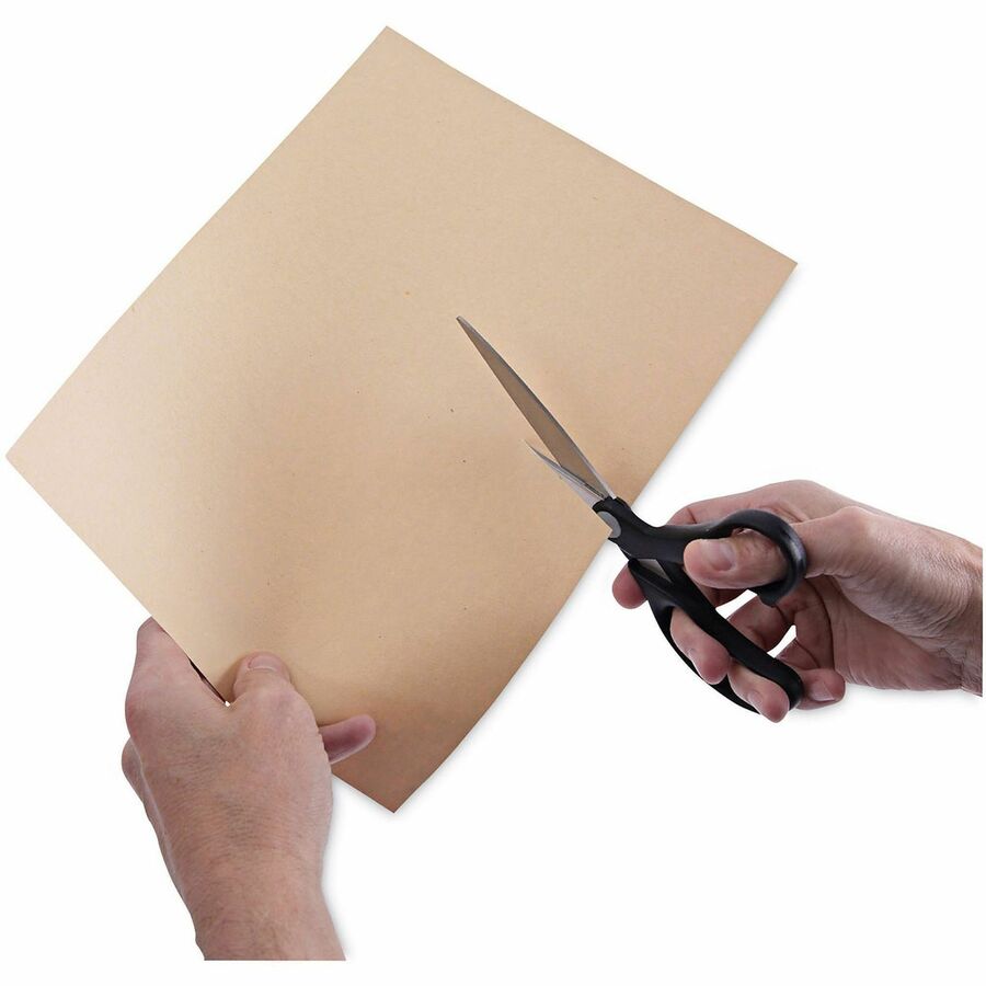 Universal Scissors - 3.75" Cutting Length - 8.5" Overall Length - Straight-left/right - Stainless Steel - Pointed Tip - Stainless Steel, Black - 1 Each