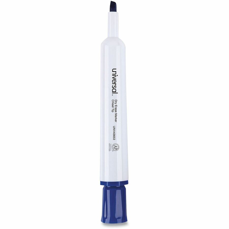 Universal Dry Erase Marker - Broad Chisel Marker Point - Erasable - Blue Ink - Dry - Glass, Classroom, Home, Office - 1 Dozen
