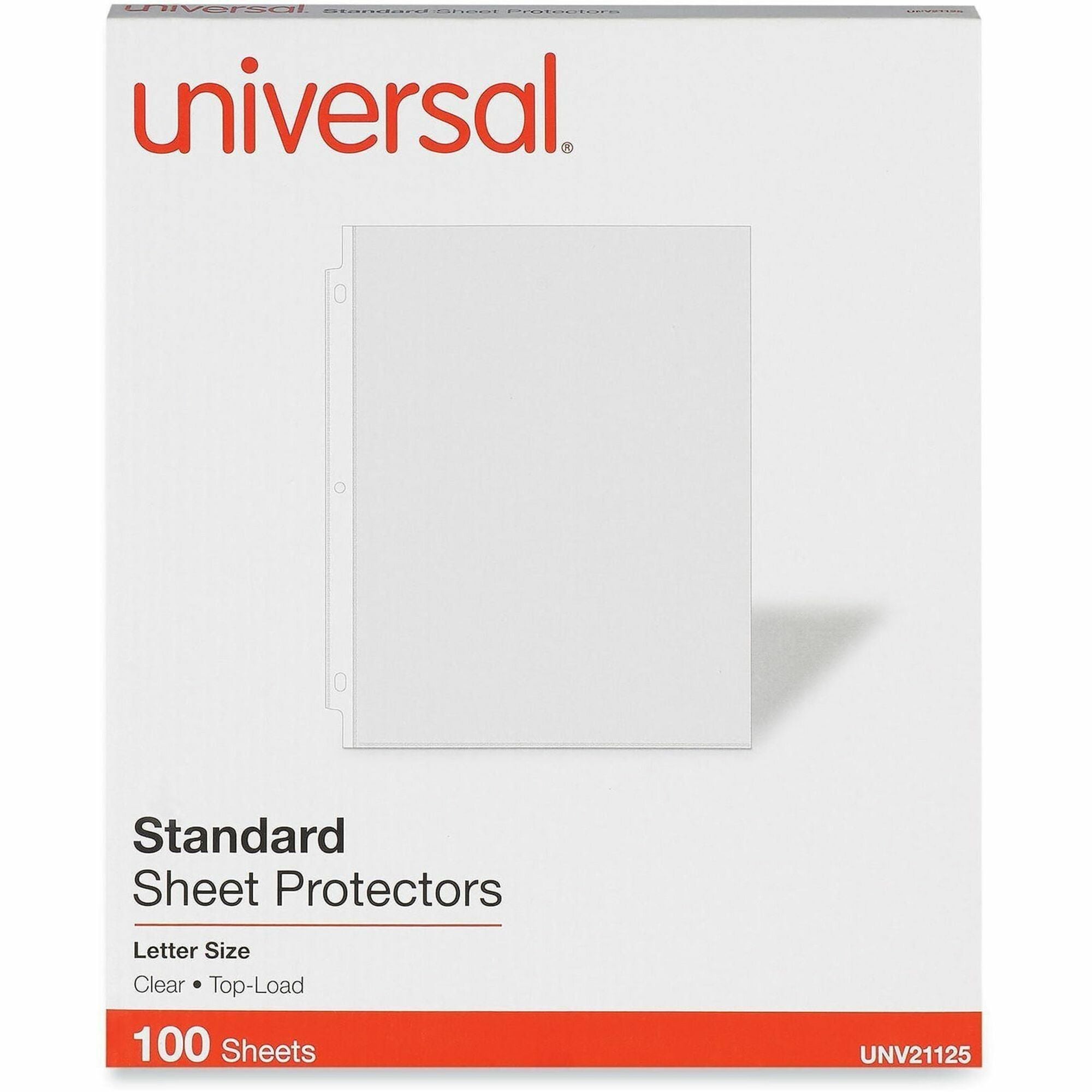 Universal Punched Ring Binder Sleeves - 2 x Sheet Capacity - For Letter 8 1/2" x 11" Sheet - 3 x Holes - Ring Binder - Top Loading - Clear - Polypropylene - 100/Box - 1 Box
