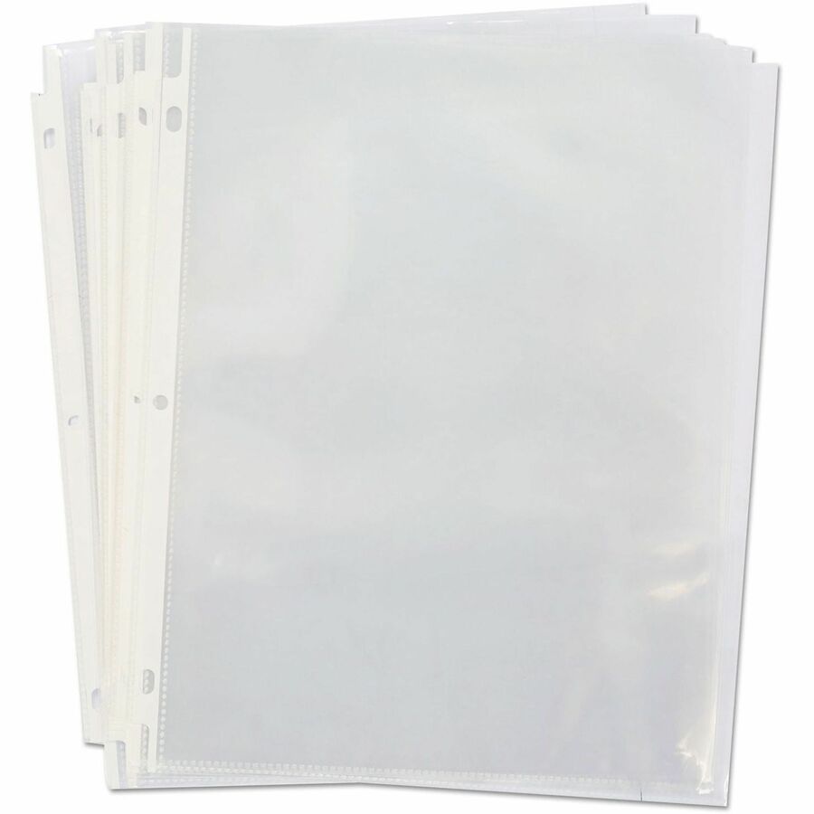 Universal Punched Ring Binder Sleeves - 2 x Sheet Capacity - For Letter 8 1/2" x 11" Sheet - 3 x Holes - Ring Binder - Top Loading - Clear - Polypropylene - 100/Box - 1 Box