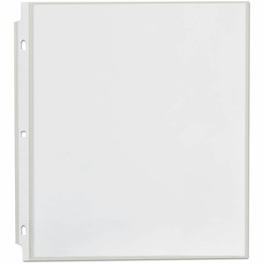 Universal Punched Ring Binder Sleeves - 2 x Sheet Capacity - For Letter 8 1/2" x 11" Sheet - 3 x Holes - Ring Binder - Top Loading - Clear - Polypropylene - 100/Box - 1 Box