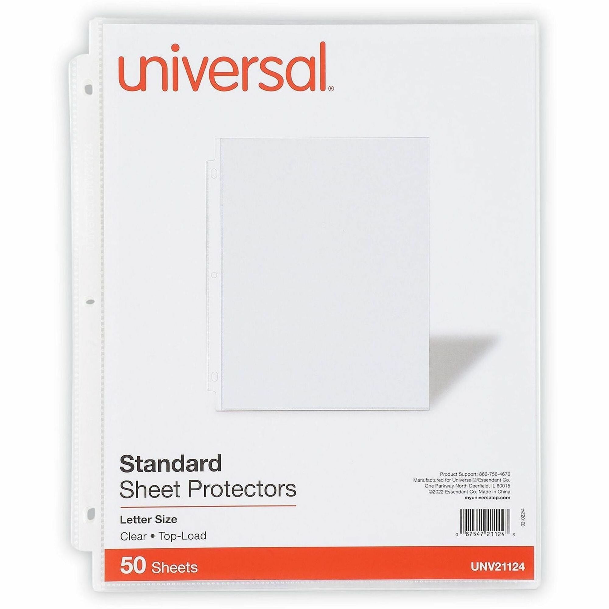 Universal Punched Ring Binder Sleeves - 2 x Sheet Capacity - For Letter 8 1/2" x 11" Sheet - 3 x Holes - Ring Binder - Top Loading - Clear - Polypropylene - 50/Pack - 1 Pack