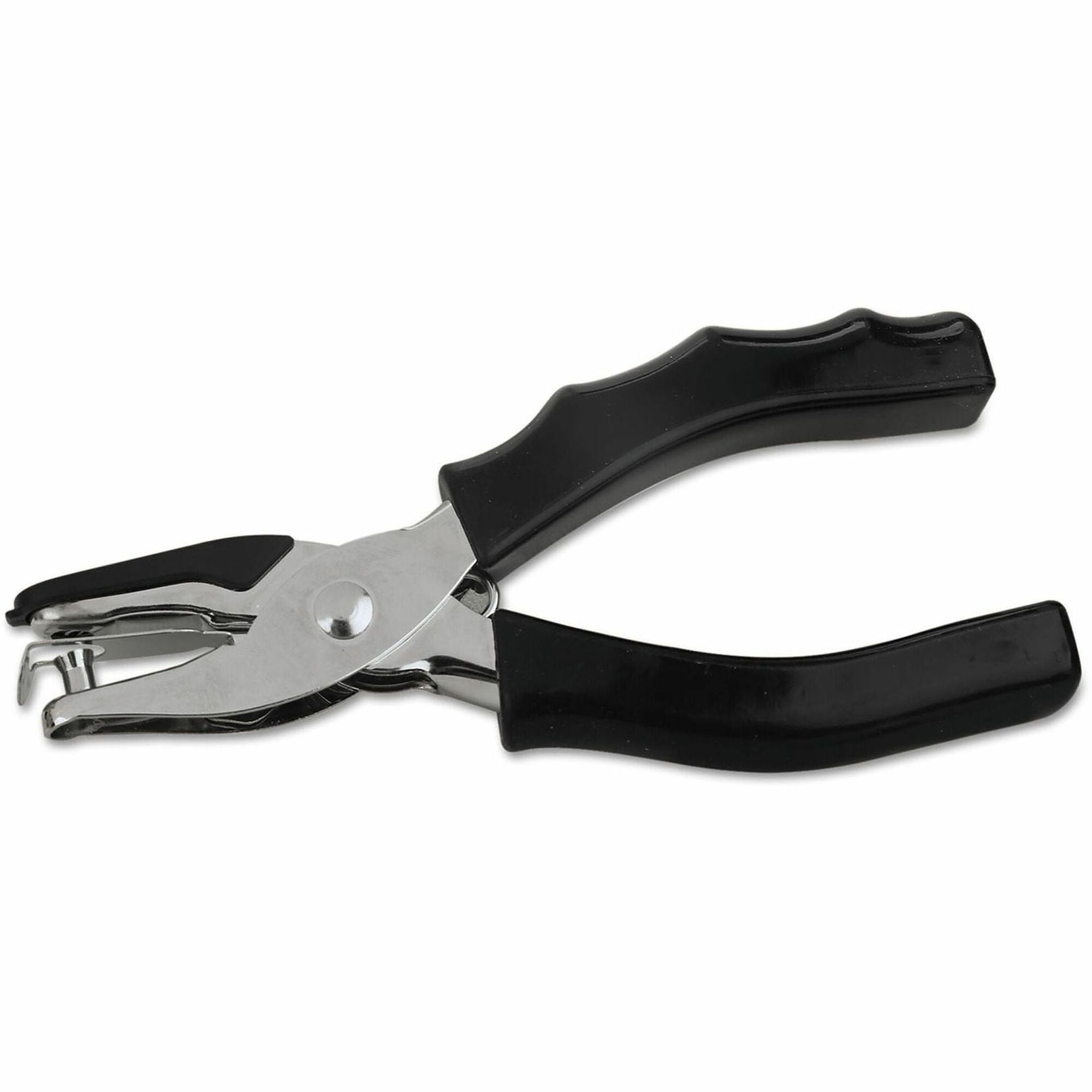 Universal Manual Hole Punch - 1 Punch Head(s) - 8 Sheet - Round Shape - Metal, Rubber - Black