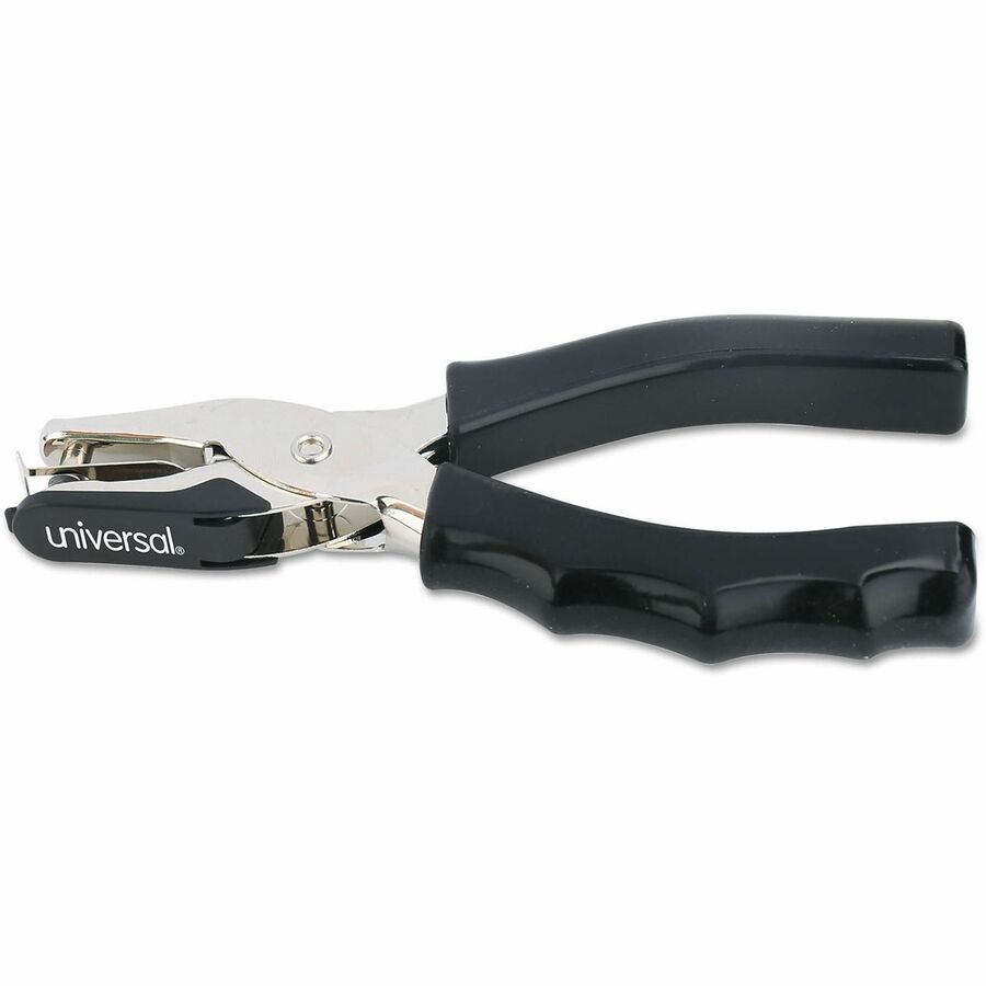 Universal Manual Hole Punch - 1 Punch Head(s) - 8 Sheet - Round Shape - Metal, Rubber - Black