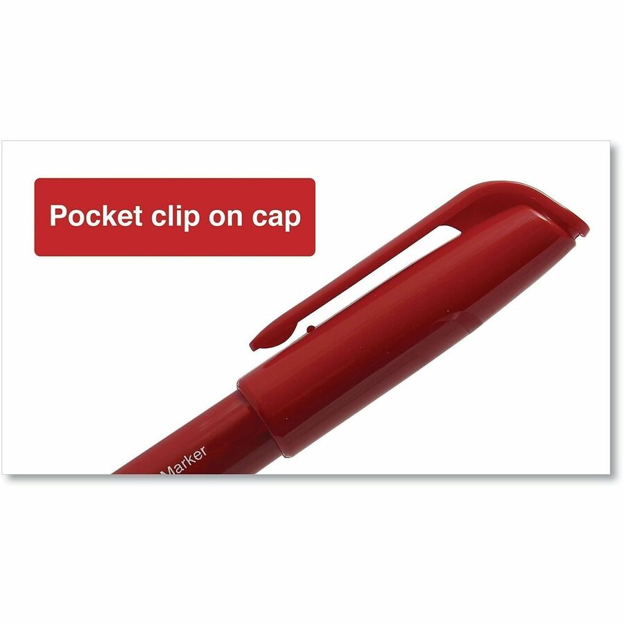 Universal Permanent Marker - Fine, Bullet Marker Point - Red Ink - Writing, Sketching, Classroom - 1 Dozen
