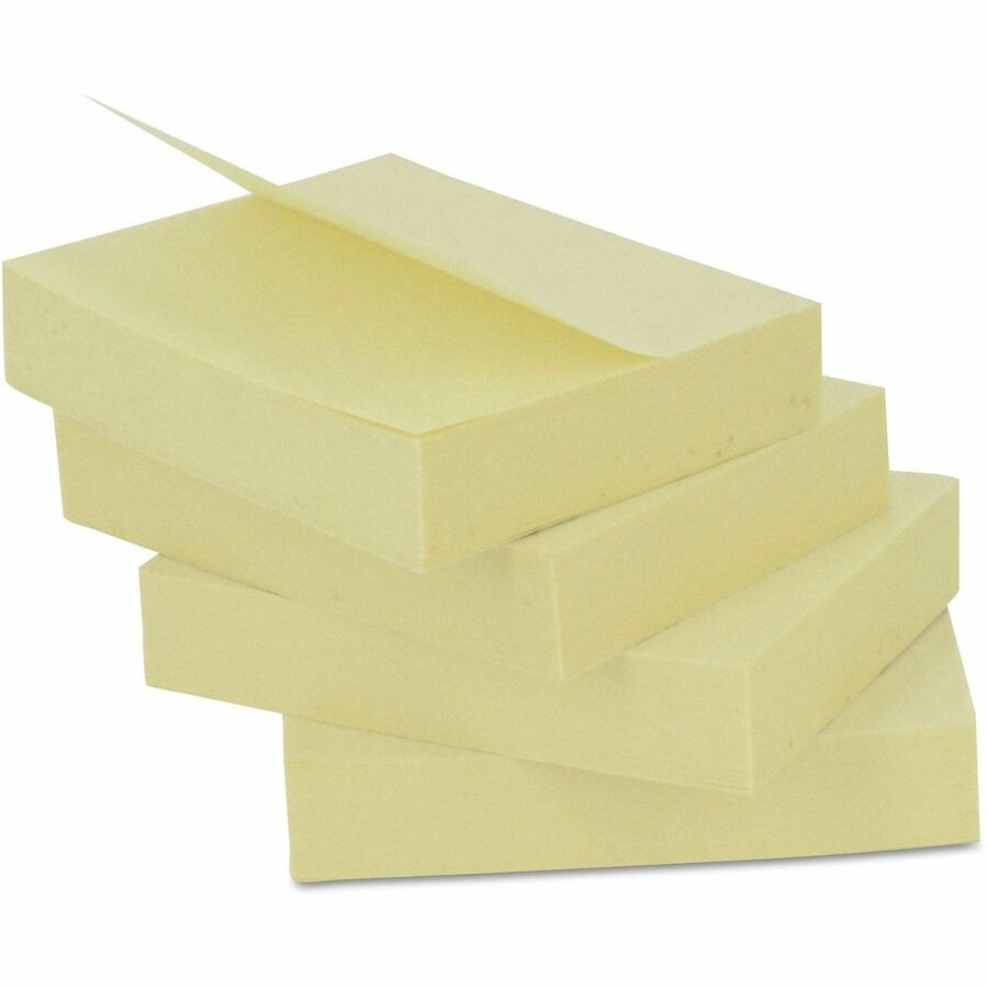 Universal Standard Self-Stick Pads - 1800 x Yellow - 3" Flag/Note Width x 3" Flag/Note Length - Square - 100 Sheets per Pad - Unruled - Yellow - Self-stick, Residue-free - 18 Pads/Pack - 1 Pack