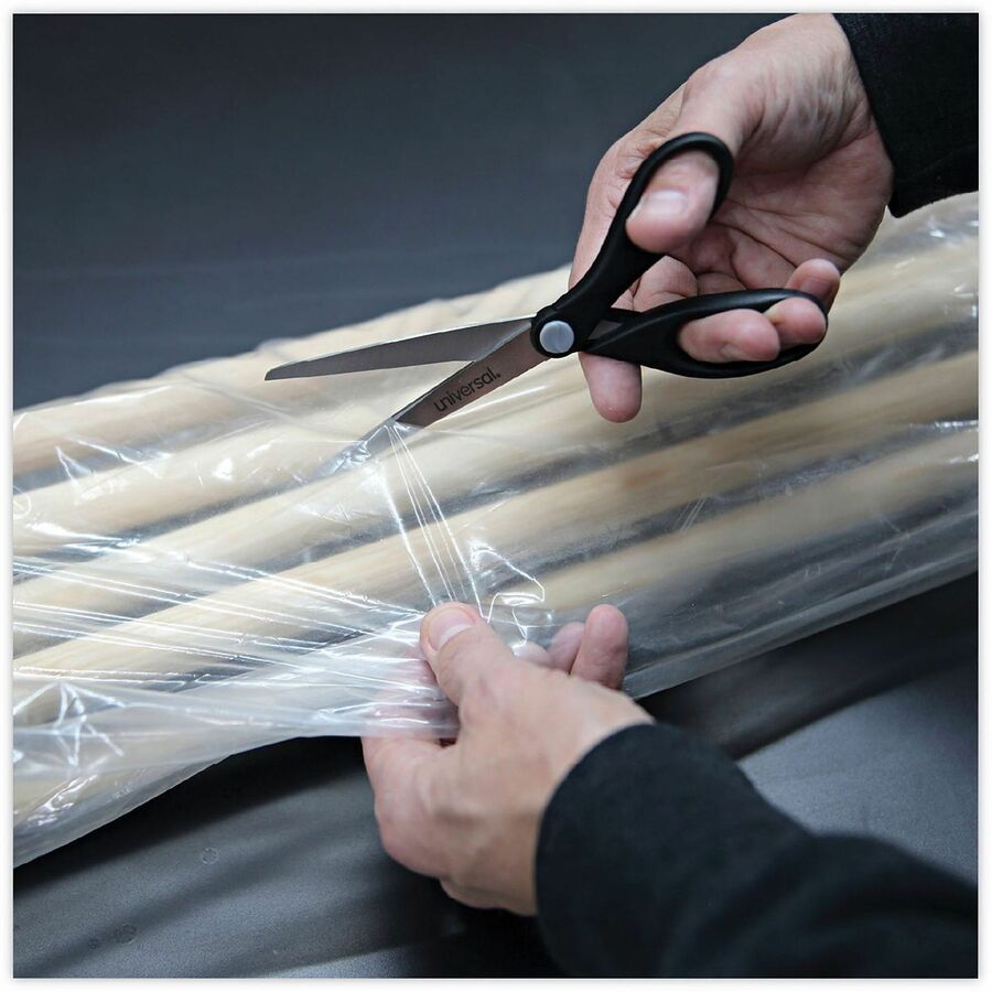 Universal Scissors - 3" Cutting Length - 7" Overall Length - Straight-left/right - Stainless Steel - Pointed Tip - Stainless Steel, Black - 1 Each