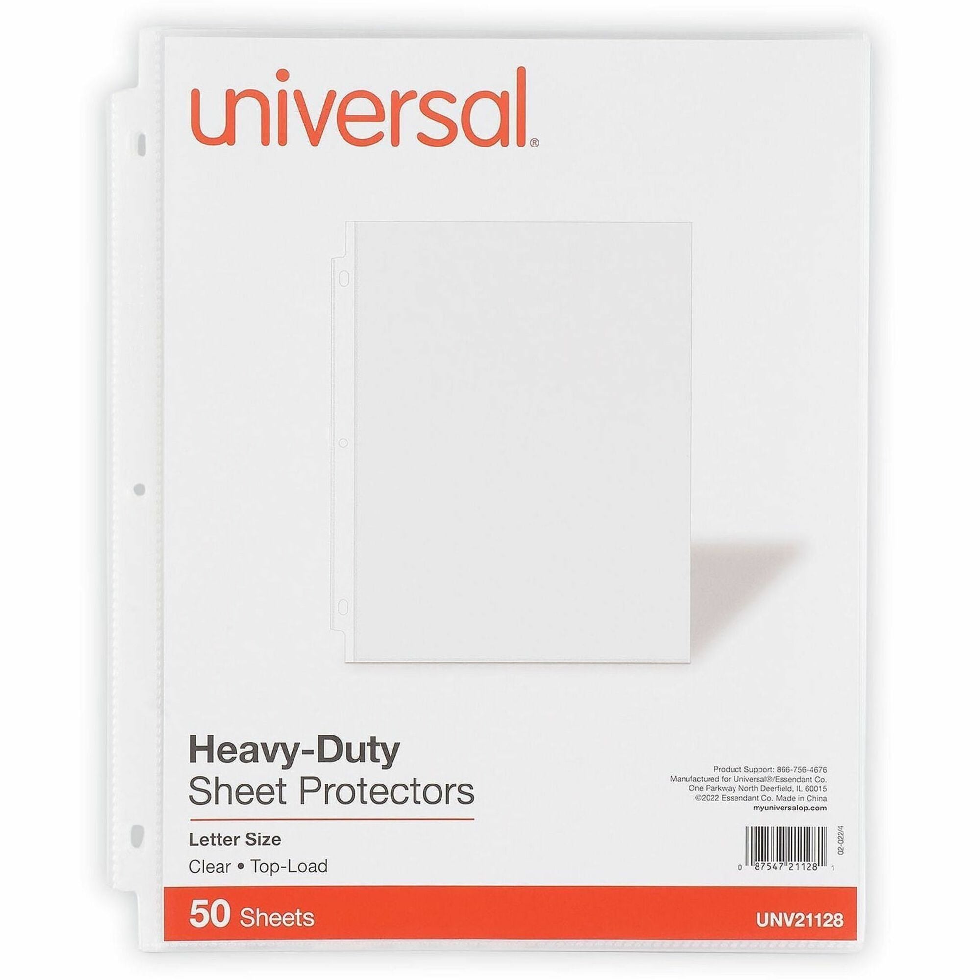 Universal Punched Ring Binder Sleeves - 2 x Sheet Capacity - For Letter 8 1/2" x 11" Sheet - 3 x Holes - Ring Binder - Top Loading - Clear - Polypropylene - 50/Pack - 1 Pack