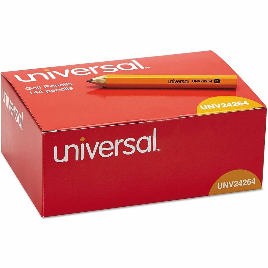 Universal Wood Pencil - Black Lead - HB/#2 - Yellow Wood Barrel - 144 / Box