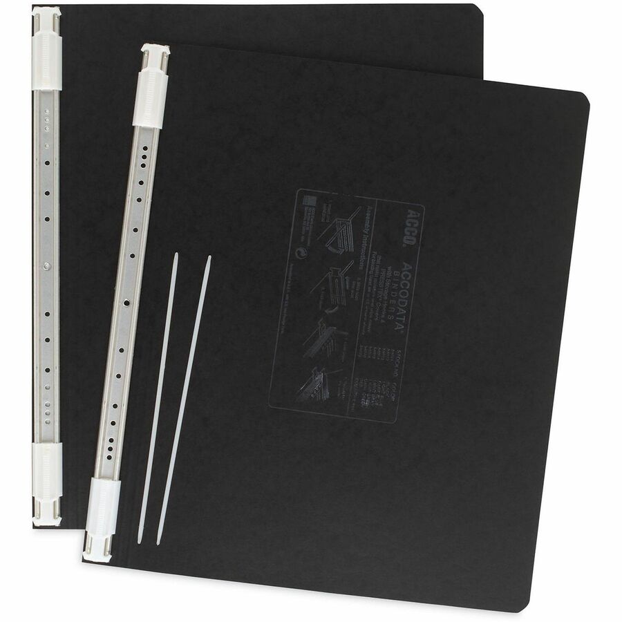 ACCO 14-7/8"x11" Presstex Hanging Data Binder - 6" Binder Capacity - Fastener(s): Post - Presstex, Acrylic, Nylon - Black - Hook, Water Resistant, Retractable Filing Hooks, Flexible, Hanging System, Embossed, Moisture Resistant - 1 Each
