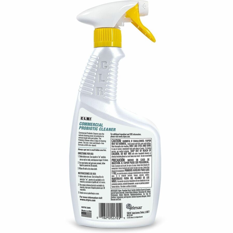 CLR Pro Multipurpose Cleaner - For Commercial, Multipurpose - Spray - 32 fl oz (1 quart) - Lemon Scent - White - 6 / Carton