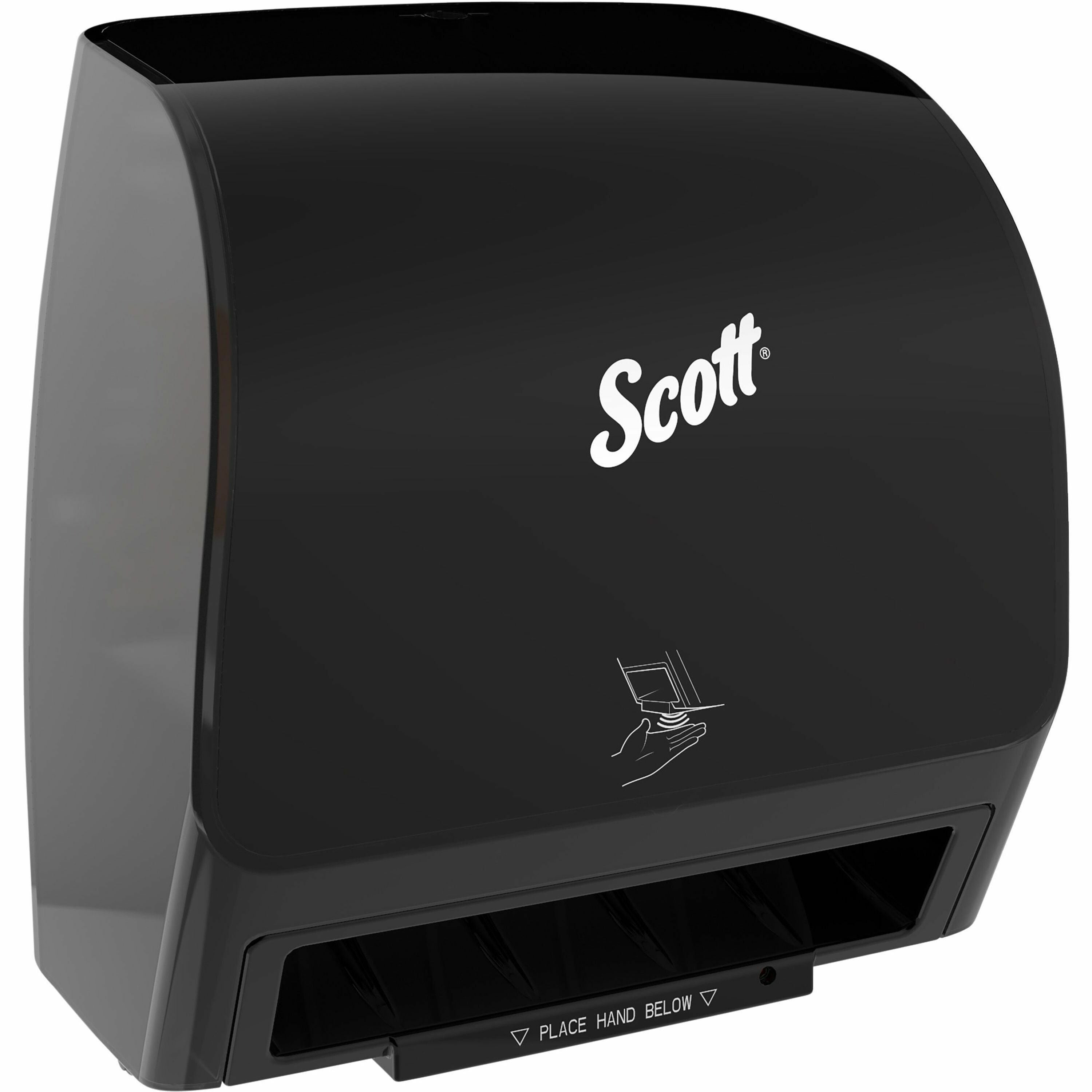 Scott Automatic Slimroll Towel Dispenser - 7.2" Height x 11.8" Width x 12.4" Depth - Plastic - Black - Automatic, Compact, Hygienic, Wall Mountable, Touch-free, Dirt Resistant, Impact Resistant, Translucent - 1 Carton